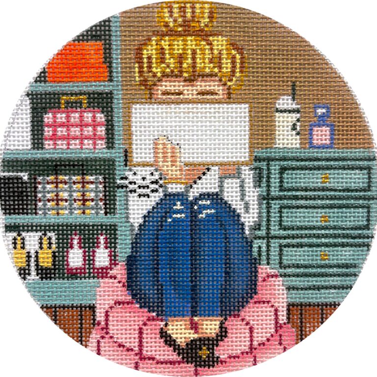 Alice Peterson Co. Gayla Elliot Stitching Girl Couture Needlepoint Canvas