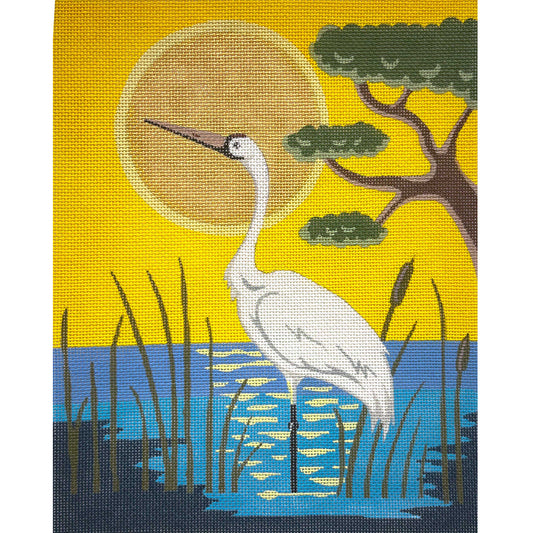 Alice Peterson Co. Wading Crane Needlepoint Canvas