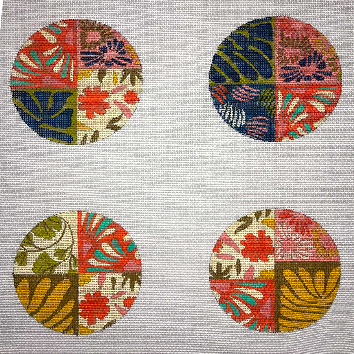 Alice Peterson Co. Collage Coaster Set Needlepoint Canvas
