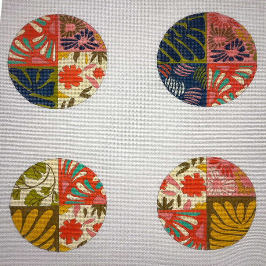 Alice Peterson Co. Collage Coaster Set Needlepoint Canvas