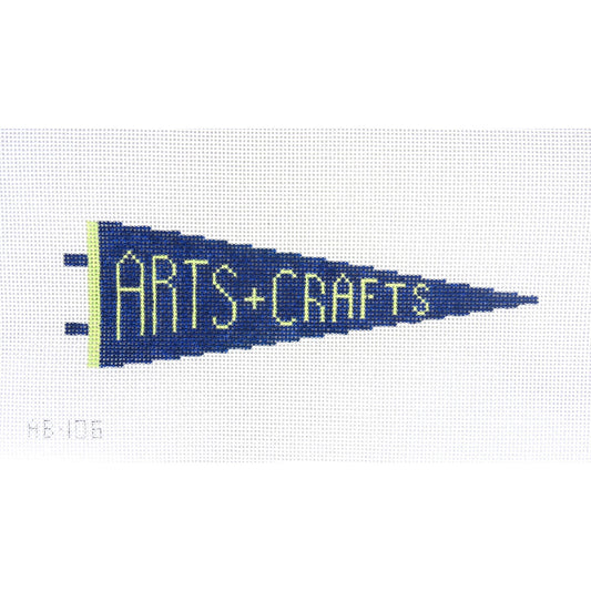 Alice & Blue Arts & Crafts Pennant Needlepoint Canvas