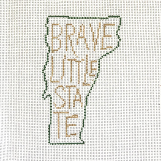 Alice & Blue Brave Little State Outline Needlepoint Canvas