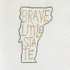 Alice & Blue Brave Little State Outline Needlepoint Canvas