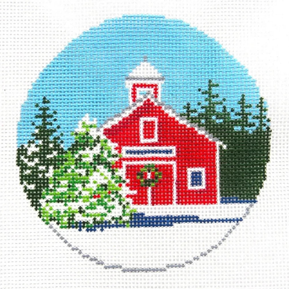 Alice & Blue Festive Barn Needlepoint Canvas