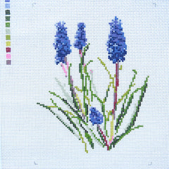 Alice & Blue Grape Hyacinth Needlepoint Canvas