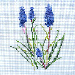 Alice & Blue Grape Hyacinth Needlepoint Canvas