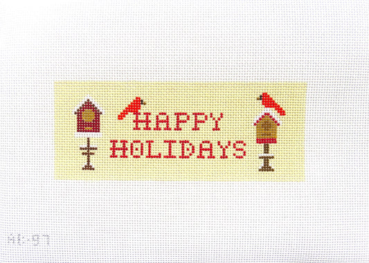 Alice & Blue Happy Holidays Needlepoint Canvas