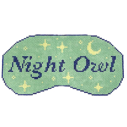 Alice & Blue Night Owl Eye Mask Needlepoint Canvas