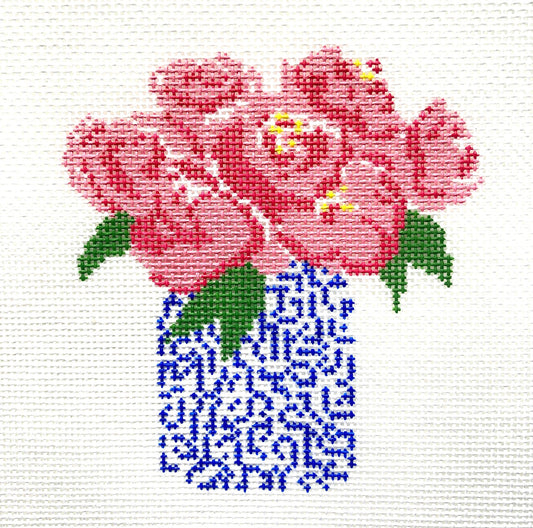 Alice & Blue Pink Peonies Needlepoint Canvas