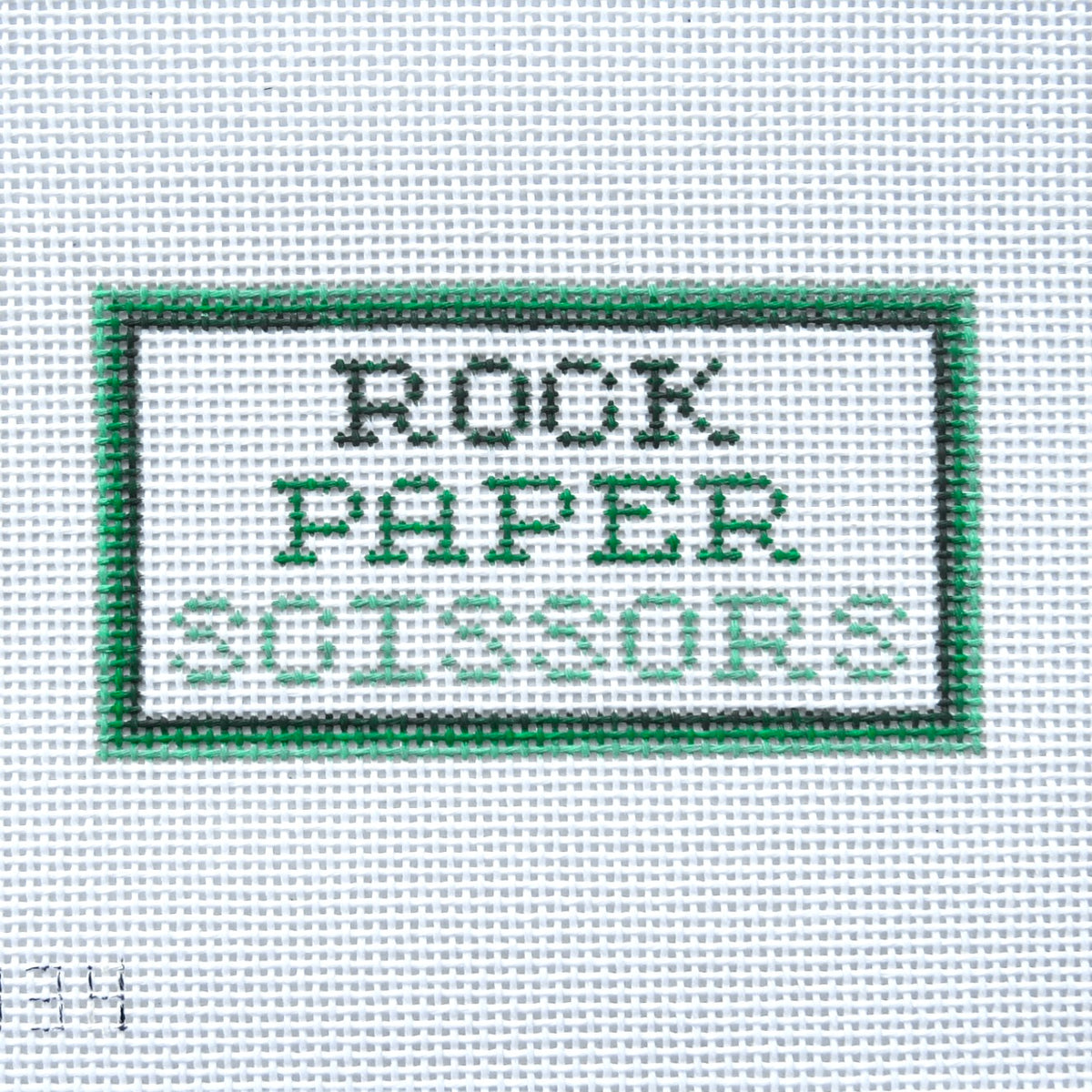 Alice & Blue Rock Paper Scissors Needlepoint Canvas