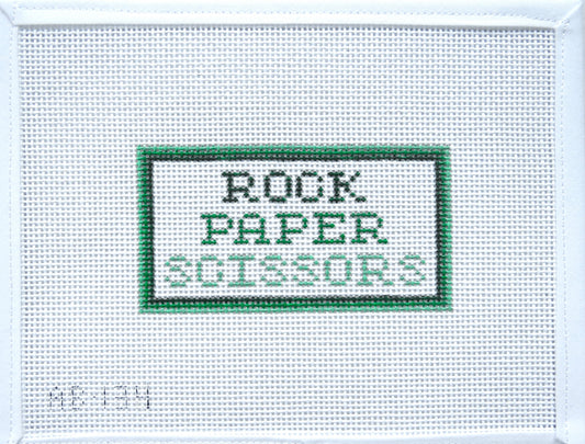 Alice & Blue Rock Paper Scissors Needlepoint Canvas