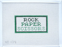 Alice & Blue Rock Paper Scissors Needlepoint Canvas