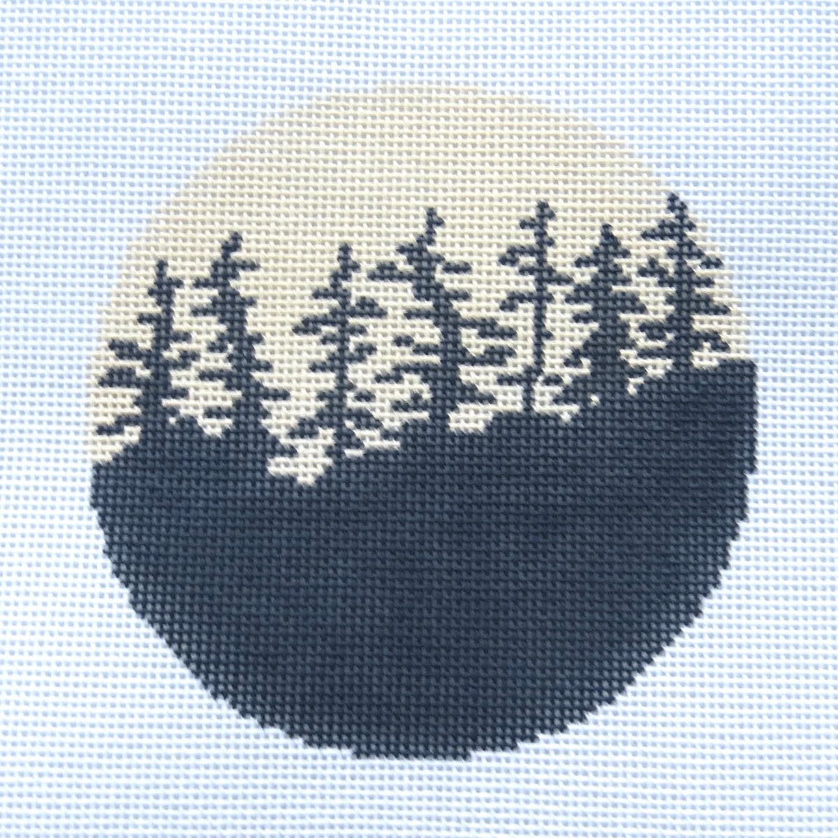 Alice & Blue Tree Round Needlepoint Canvas