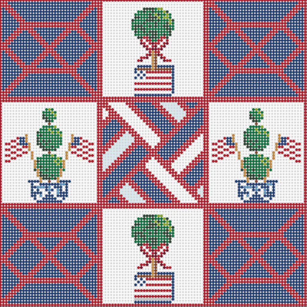 Ann Kaye Studio 4th of July Tic Tac Toe Needlepoint Canvas