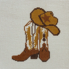 Ann Kaye Studio Brown Boots Needlepoint Canvas