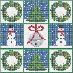 Ann Kaye Studio Christmas Tic Tac Toe Needlepoint Canvas