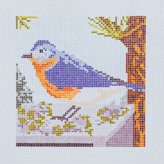 Ann Kaye Studio Eastern Blue Bird Needlepoint Canvas