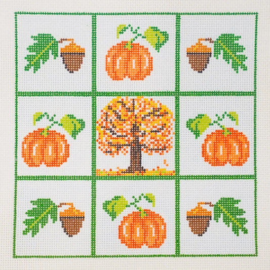 Ann Kaye Studio Fall Tic Tac Toe Needlepoint Canvas