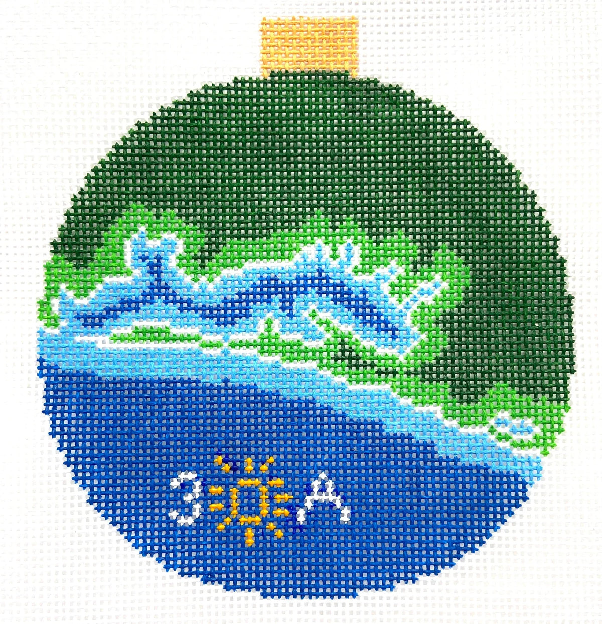 Ann Kaye Studio Florida Panhandle Map Ornament Needlepoint Canvas