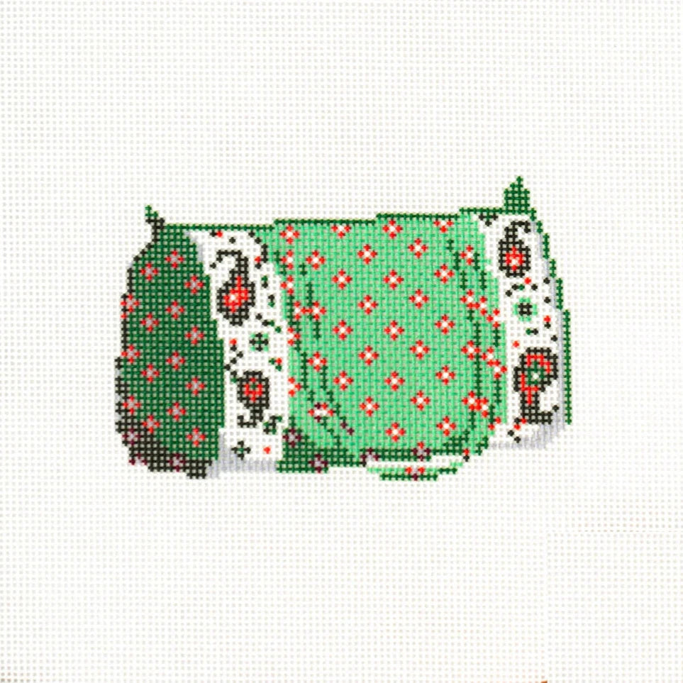 Ann Kaye Studio French Duffle Bag Needlepoint Canvas - Green