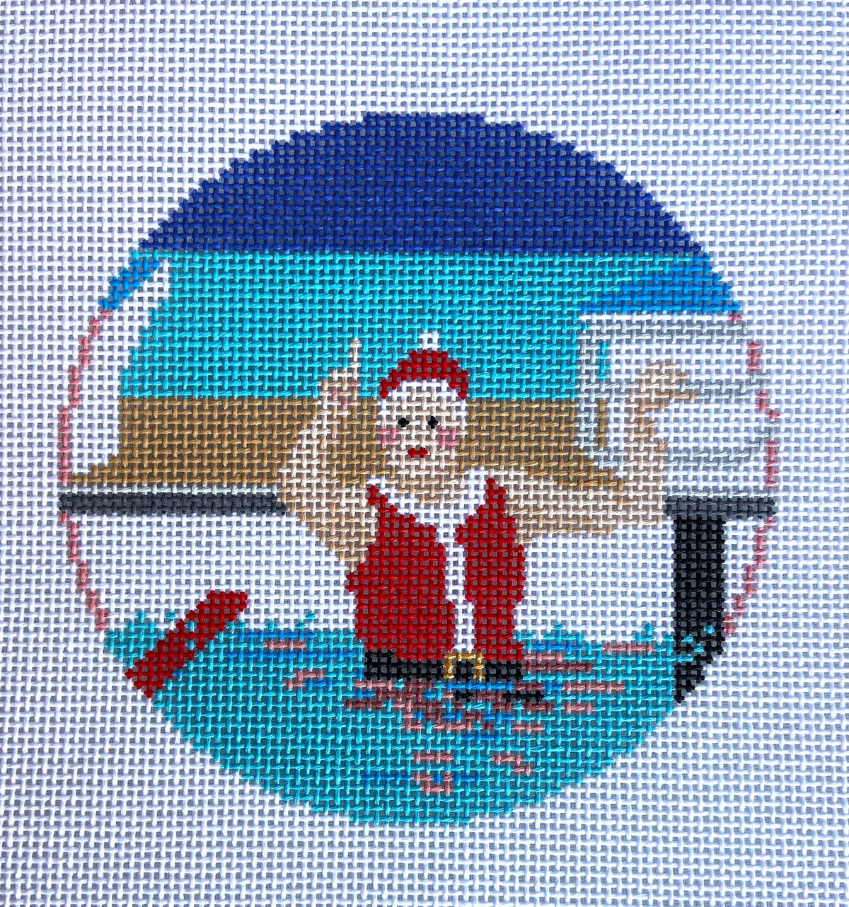 Ann Kaye Studio Mrs. Claus Swimming Needlepoint Canvas