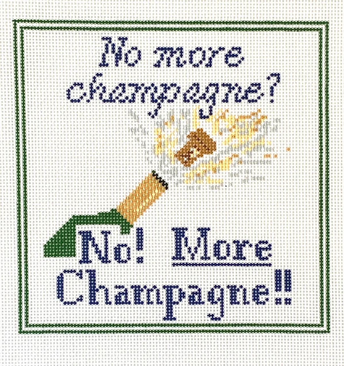 Ann Kaye Studio No More Champagne Bar Sign Needlepoint Canvas