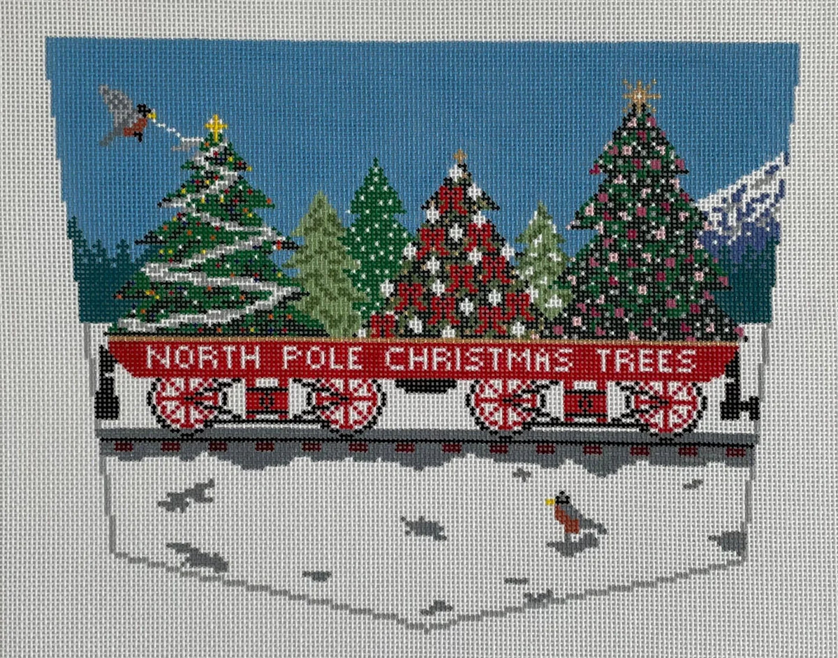 Ann Kaye Studio North Pole Christmas Tree Stocking Cuff Needlepoint Canvas