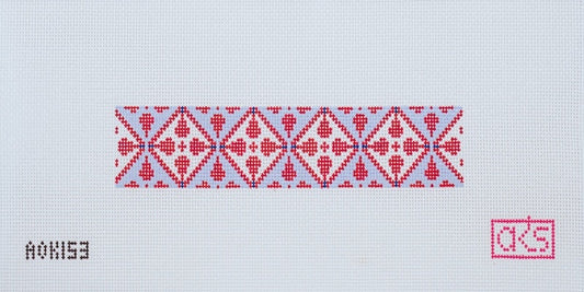 Ann Kaye Studio Red, White and Light Blue Key Fob Needlepoint Canvas