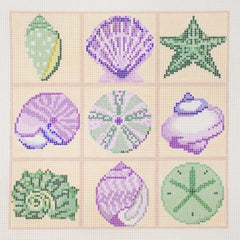 Ann Kaye Studio Shell Tic Tac Toe Needlepoint Canvas