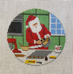 Ann Kaye Studio Sporty Santa Needlepoint Canvas - Baking