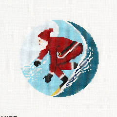 Ann Kaye Studio Sporty Santa Needlepoint Canvas - Surfing