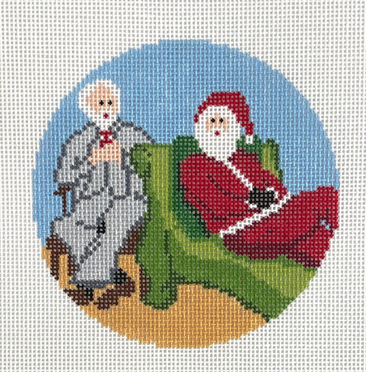 Ann Kaye Studio Sporty Santa Needlepoint Canvas - Therapy