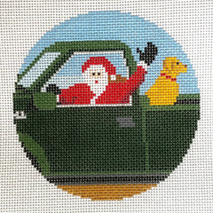 Ann Kaye Studio Sporty Santa Needlepoint Canvas - Truck Driving