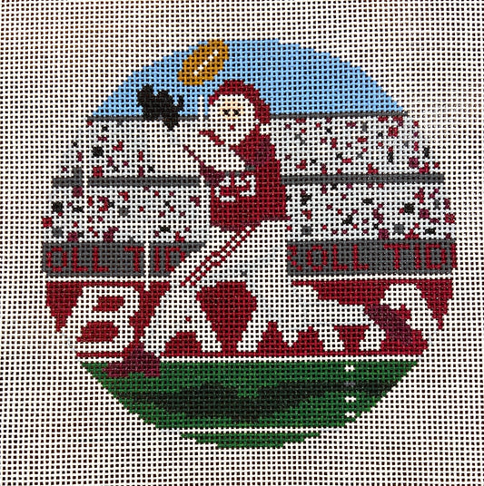 Ann Kaye Studio Sporty Santa Alabama Crimson Tide Football Needlepoint Canvas