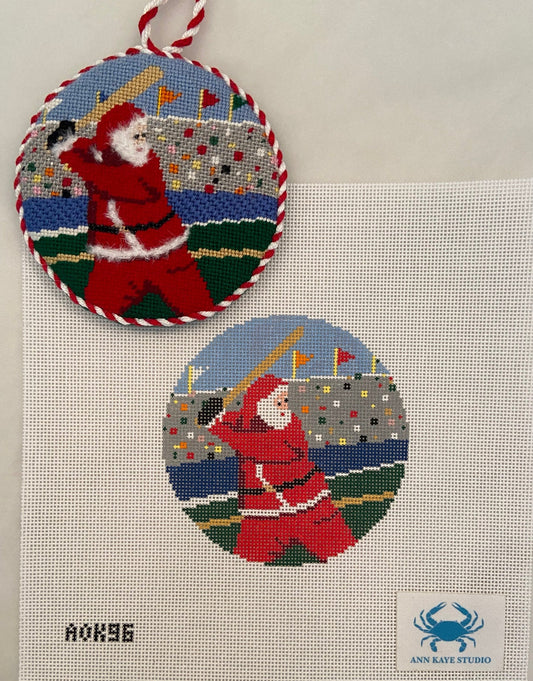 Ann Kaye Studio Sporty Santa Baseball Needlepoint Canvas