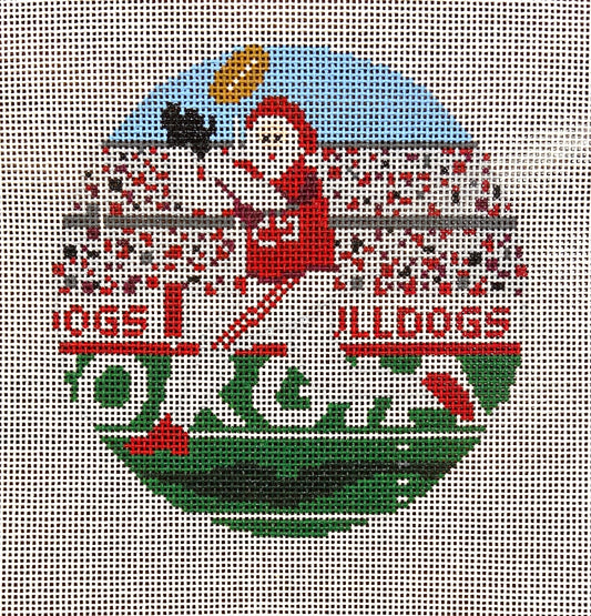 Ann Kaye Studio Sporty Santa Georgia Bulldogs Football Needlepoint Canvas