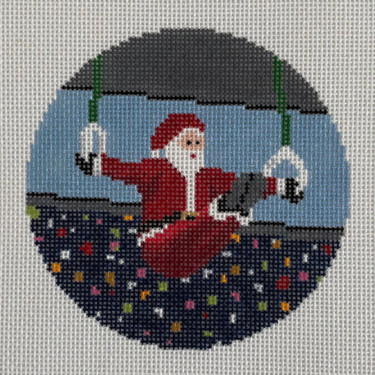 Ann Kaye Studio Sporty Santa Gymnast Needlepoint Canvas