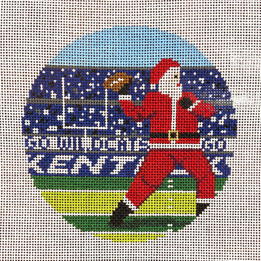 Ann Kaye Studio Sporty Santa Kentucky Wildcats Football Needlepoint Canvas