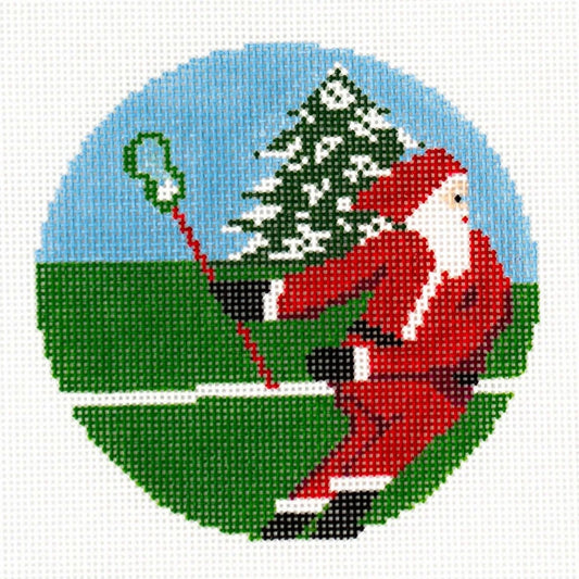 Ann Kaye Studio Sporty Santa Lacrosse Needlepoint Canvas