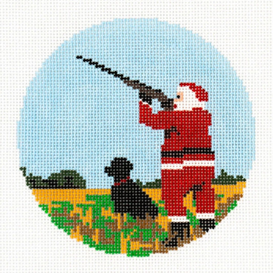 Ann Kaye Studio Sporty Santa Skeet Shooting Needlepoint Canvas