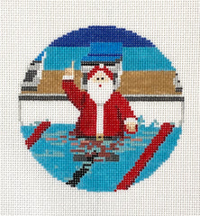 Ann Kaye Studio Sporty Santa Swimming Needlepoint Canvas