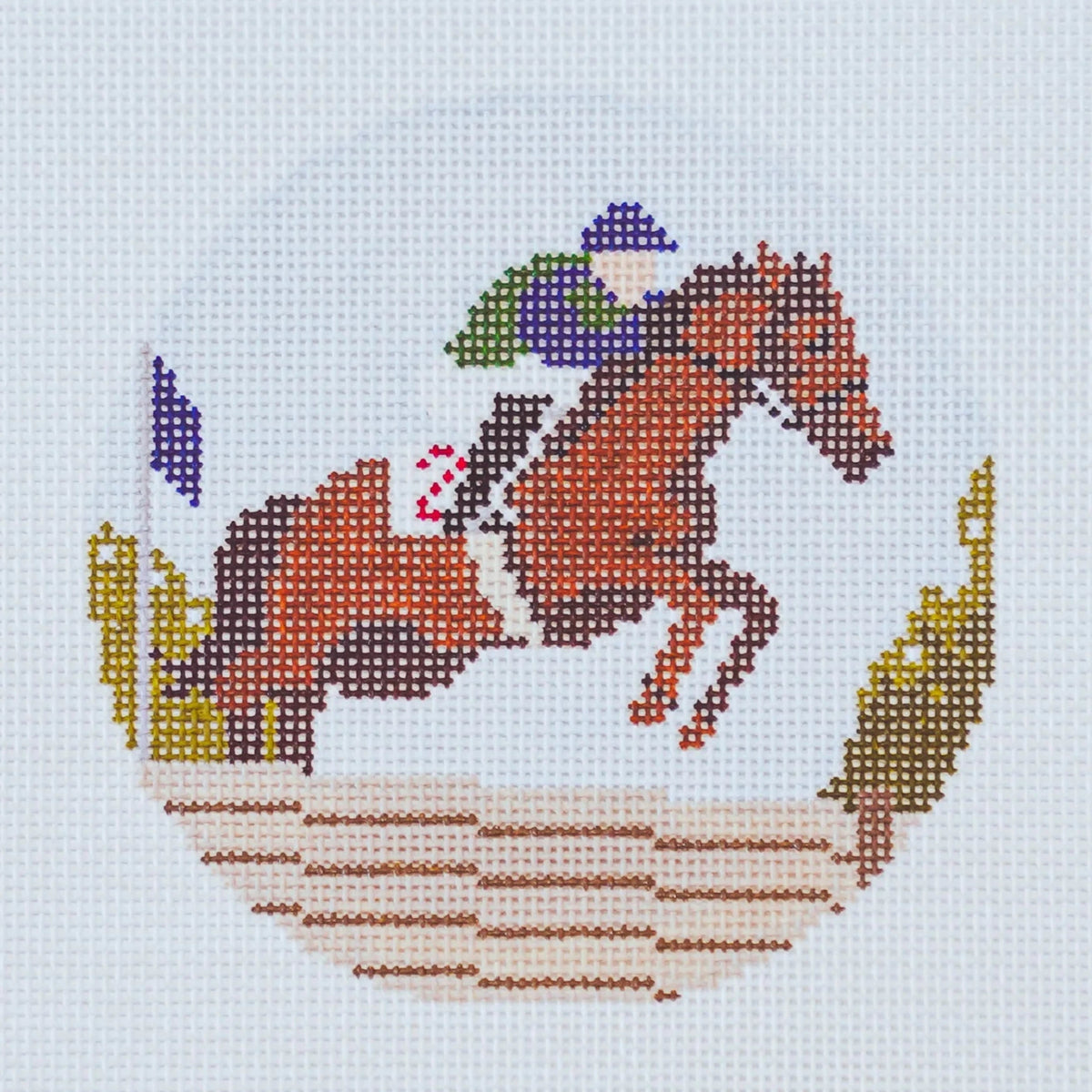 Ann Kaye Studio Steeplechase Round Needlepoint Canvas