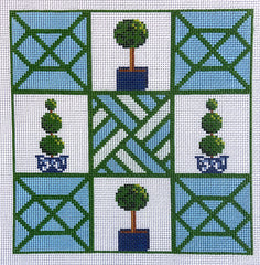 Ann Kaye Studio Topiary Tic Tac Toe Needlepoint Canvas