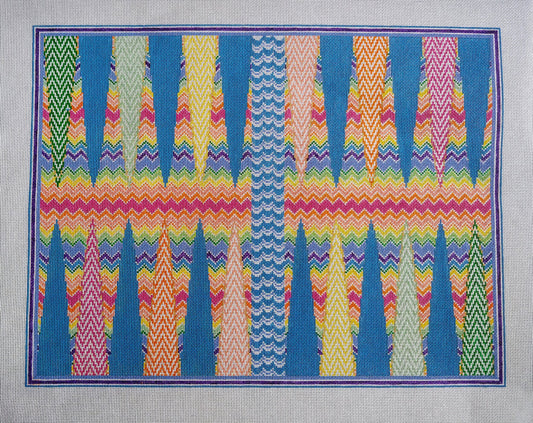 Anne Fisher Designs Bargello Backgammon Board Needlepoint Canvas