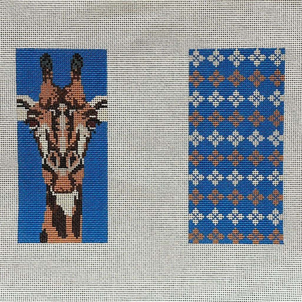 Anne Fisher Designs Giraffe Double Eye Glasses Case Needlepoint Canvas
