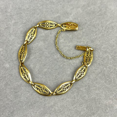 Antique French 18k Gold Filigree Link Bracelet