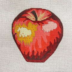 Silver Needle Apple Ornament Needlepoint Canvas