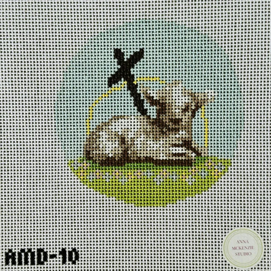 Atlantic Blue Canvas Anna McKenzie Studio Lamb of God Needlepoint Canvas