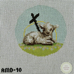 Atlantic Blue Canvas Anna McKenzie Studio Lamb of God Needlepoint Canvas