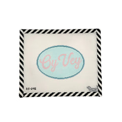 Atlantic Blue Canvas Rooney and Stitch Oy Vey Oval Needlepoint Canvas
